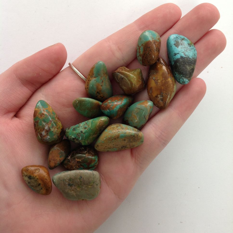 Turquoise (Natural) Tumbled-50gms (12-16 pc) Turquoise (Natural) Tumbled-50gms (12-16 pc)